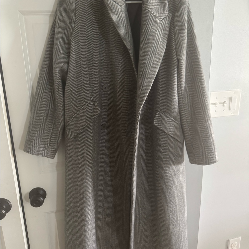 Gray Herringbone Women's Coat